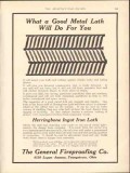 general fireproofing company 1912 good metal lath will do vintage ad