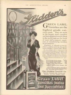 glidden varnish company 1912 green label are highest grade vintage ad