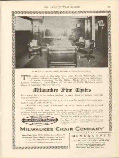 milwaukee chair company 1912 office bank club hotel cafe vintage ad