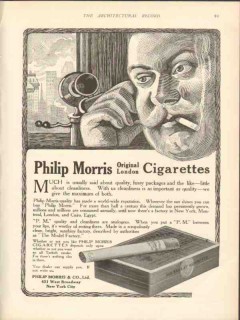 philip morris company 1912 man telephone cigarettes vintage ad