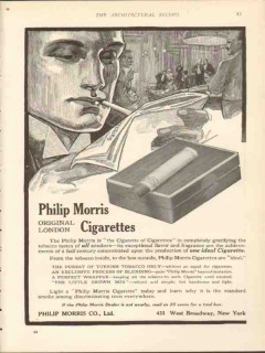 philip morris company 1912 man newspaper cigarettes vintage ad