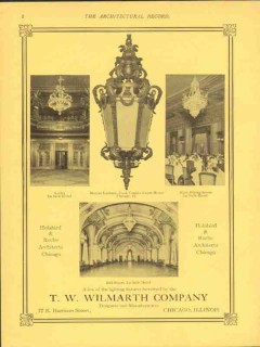 t w wilmarth company 1912 la salle hotel lighting fixtures vintage ad