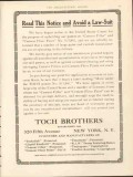 toch brothers inc 1912 read notice avoid a law-suit paint vintage ad