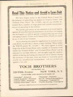 toch brothers inc 1912 read notice avoid a law-suit paint vintage ad