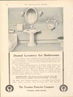 trenton potteries company 1912 dental lavatory for bathroom vintage ad