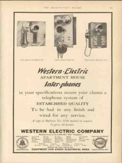 western electric 1912 apartment house inter-phones vintage ad