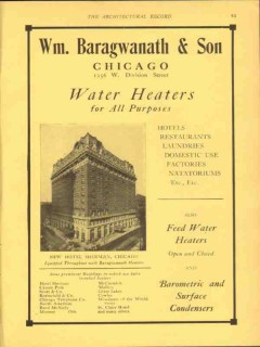 wm baragwanath son 1912 hotel sherman chicago water heaters vintage ad