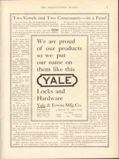 yale towne mfg company 1912 were proud of our products vintage ad yale towne mfg company 1912 were proud of our products vintage ad