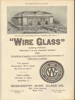 mississippi wire glass company 1912 grand central terminal vintage ad
