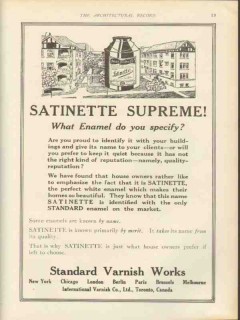 standard varnish works 1912 satinette supreme specify vintage ad