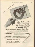 never split seat company 1912 absolutely sanitary closet vintage ad
