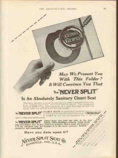 never split seat company 1912 absolutely sanitary closet vintage ad