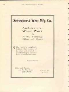 schweizer west mfg company 1912 architectural wood work vintage ad schweizer west mfg company 1912 architectural wood work vintage ad