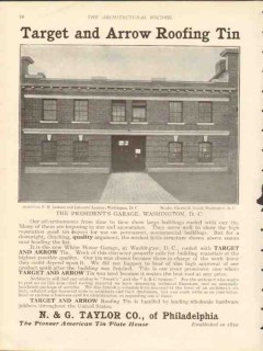 n g taylor company 1912 presidents garage dc roofing tin vintage ad