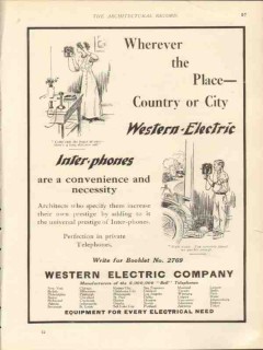 western electric 1912 wherever the place inter-phones vintage ad