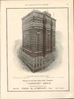 fiske company 1912 golden tapestry brick mcalpin hotel ny vintage ad