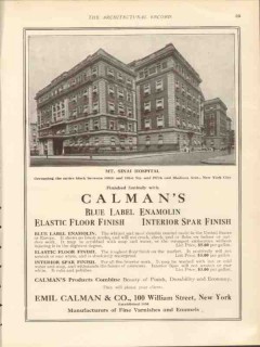 emil calman company 1912 mt sinai hospital nyc floor finish vintage ad