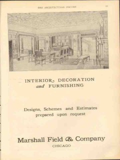 marshall field company 1912 interior decoration furnishing vintage ad