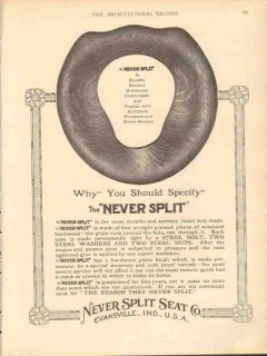 never split seat company 1912 durable sanitary handsome vintage ad