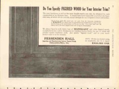fessenden hall 1912 specify figured wood interior trim vintage ad