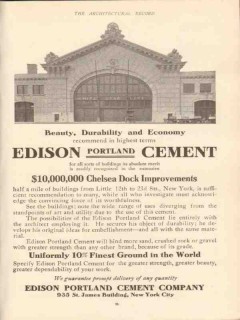 edison portland cement co 1910 chelsea dock improvement nyc vintage ad