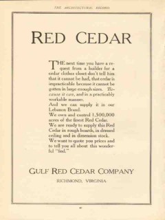 gulf red cedar company 1910 request builder clothes closet vintage ad