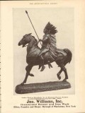 jno. williams 1910 indian chief on horseback proctor bronze vintage ad jno. williams 1910 indian chief on horseback proctor bronze vintage ad