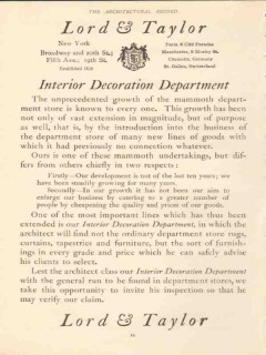 lord and taylor 1910 interior decoration department vintage ad