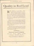 national lead company 1910 quality in red lead not alike vintage ad