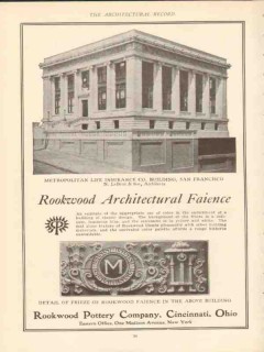 rookwood pottery company 1910 metropol life ins bldg sf ca vintage ad