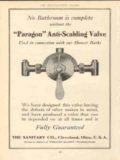 sanitary company 1910 paragon anti-scalding valve vintage ad