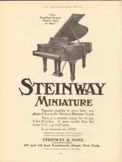steinway and sons 1910 miniature smallest grand piano vintage ad