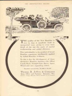 thomas b jeffery company 1910 quality of new rambler car vintage ad