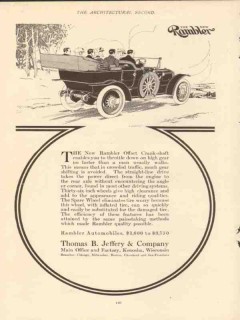 thomas b jeffery company 1910 rambler offset crankshaft car vintage ad