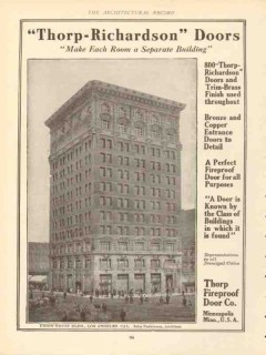 thorp fire proof door company 1910 union trust bldg la ca vintage ad