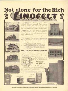 union fibre company 1910 linofelt not alone for the rich vintage ad