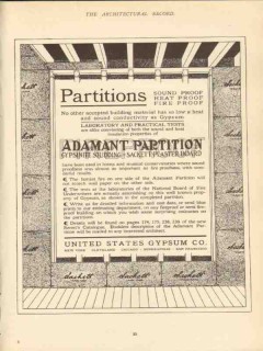 united states gypsum 1910 partitions sound heat fire proof vintage ad