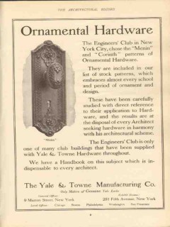 yale towne mfg company 1910 engineers club ny menin vintage ad