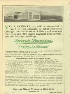 detroit steel products co 1911 daylight ventilation factory vintage ad