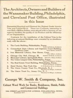 george w smith company 1911 cabinet wood work cleveland po vintage ad