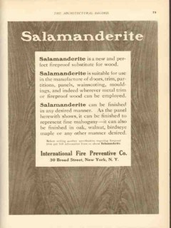 international fire preventive company 1911 salamanderite vintage ad