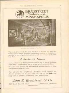 john s bradstreet 1911 entrance hall paneled sugi wood vintage ad