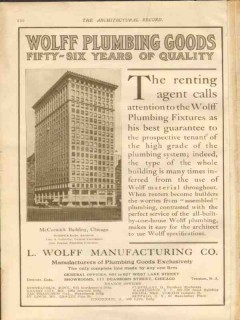 l wolff mfg company 1911 mccormick building chicago il vintage ad