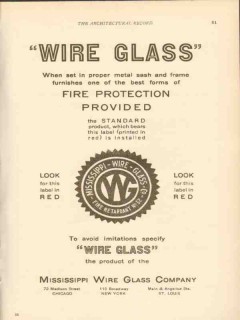 mississippi wire glass company 1911 fire protection provide vintage ad