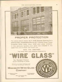 mississippi wire glass company 1911 fm schaefer brewing nyc vintage ad