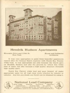 national lead company 1911 hendrik hudson apartments nyc vintage ad