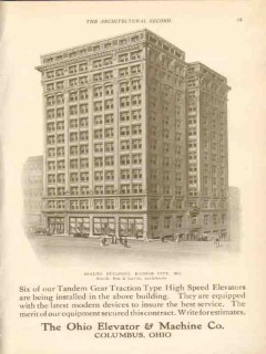 ohio elevator machine company 1911 rialto bldg kansas city vintage ad
