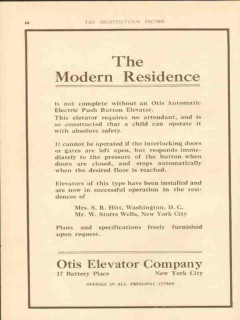 otis elevator company 1911 the modern residence push button vintage ad