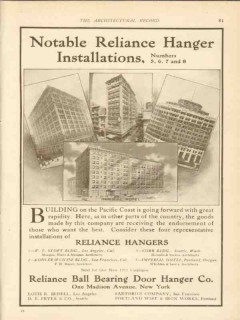 reliance ball bearing door hanger co 1911 notable installs vintage ad reliance ball bearing door hanger co 1911 notable installs vintage ad