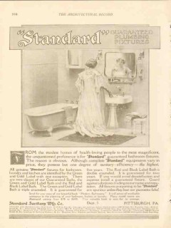 standard sanitary mfg company 1911 modest homes fixtures vintage ad